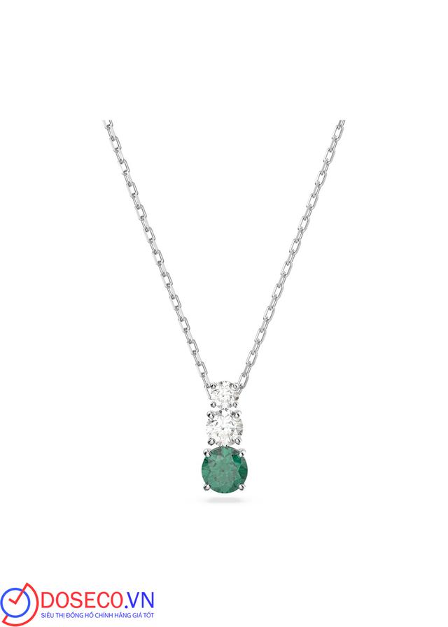 Dây chuyền Swarovski Attract Trilogy màu trắng mix xanh - Attract Trilogy pendant Green, Rhodium plated 5646717