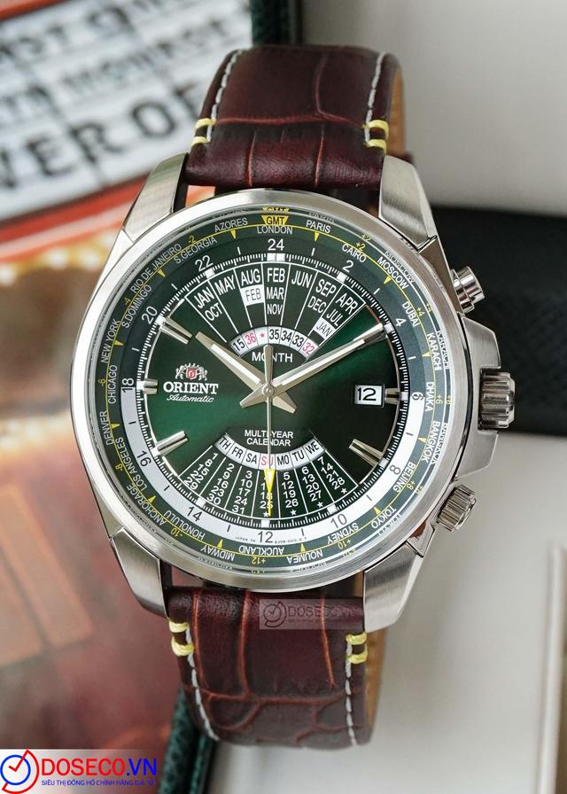 Orient lịch vạn niên FEU0B003FH xanh rêu