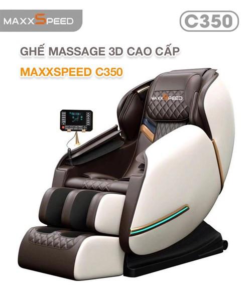 GHẾ MASSAGE MAXXSPEED C350 - TRẮNG NÂU