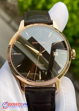 Montblanc Heritage 111875 Spirit Date Brown Dial 40mm vàng hồng 18K like new