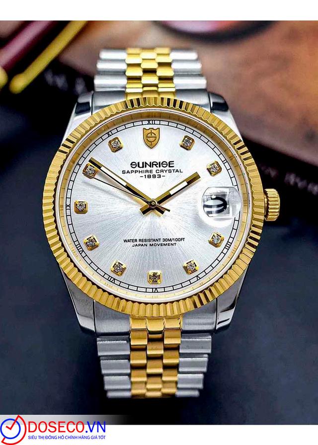 Sunrise 1255SA Sắt Demi Gold Trắng Nam