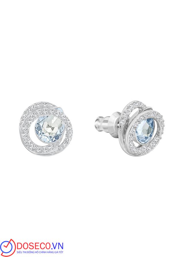 Bông tai Swarovski Generation pha lê xám - Swarovski Generation stud earrings Pear shape, Blue, Rhodium plated 5616264