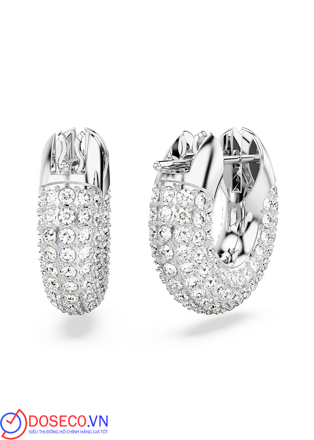 Bông tai Swarovski Dextera trắng - Swarovski Dextera hoop earrings Small 5618306