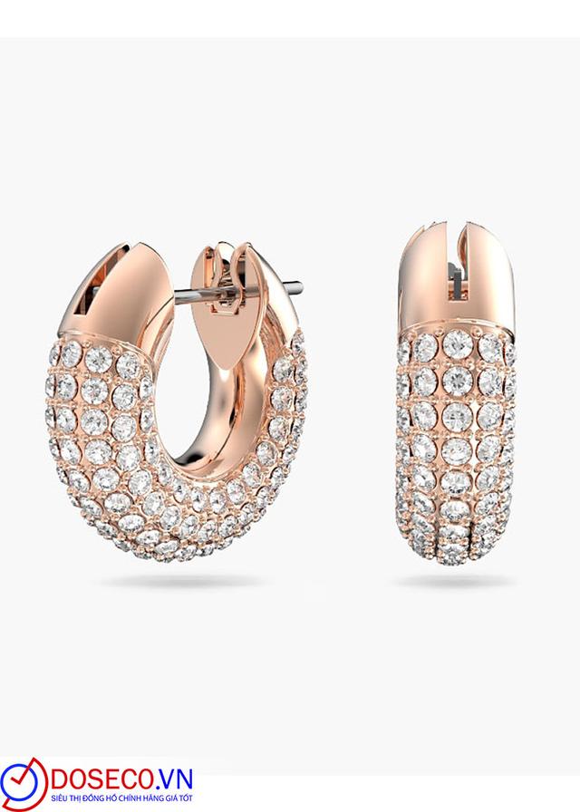 Bông tai Swarovski Dextera vàng hồng - Swarovski Dextera hoop earrings Small 5636531