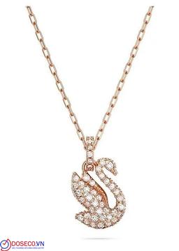 Swarovski Iconic Swan pendant Swan, Small, White, Rose gold-tone plated 5647555