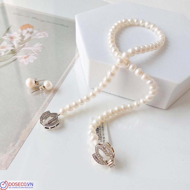 Set Ngọc Trai Chocker NT022 - Hoa sen