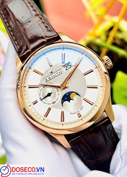 Zenith Captain Moonphase 18K Rose Gold 40mm 18.2140.691/02.C498 (182140691/02C498) used