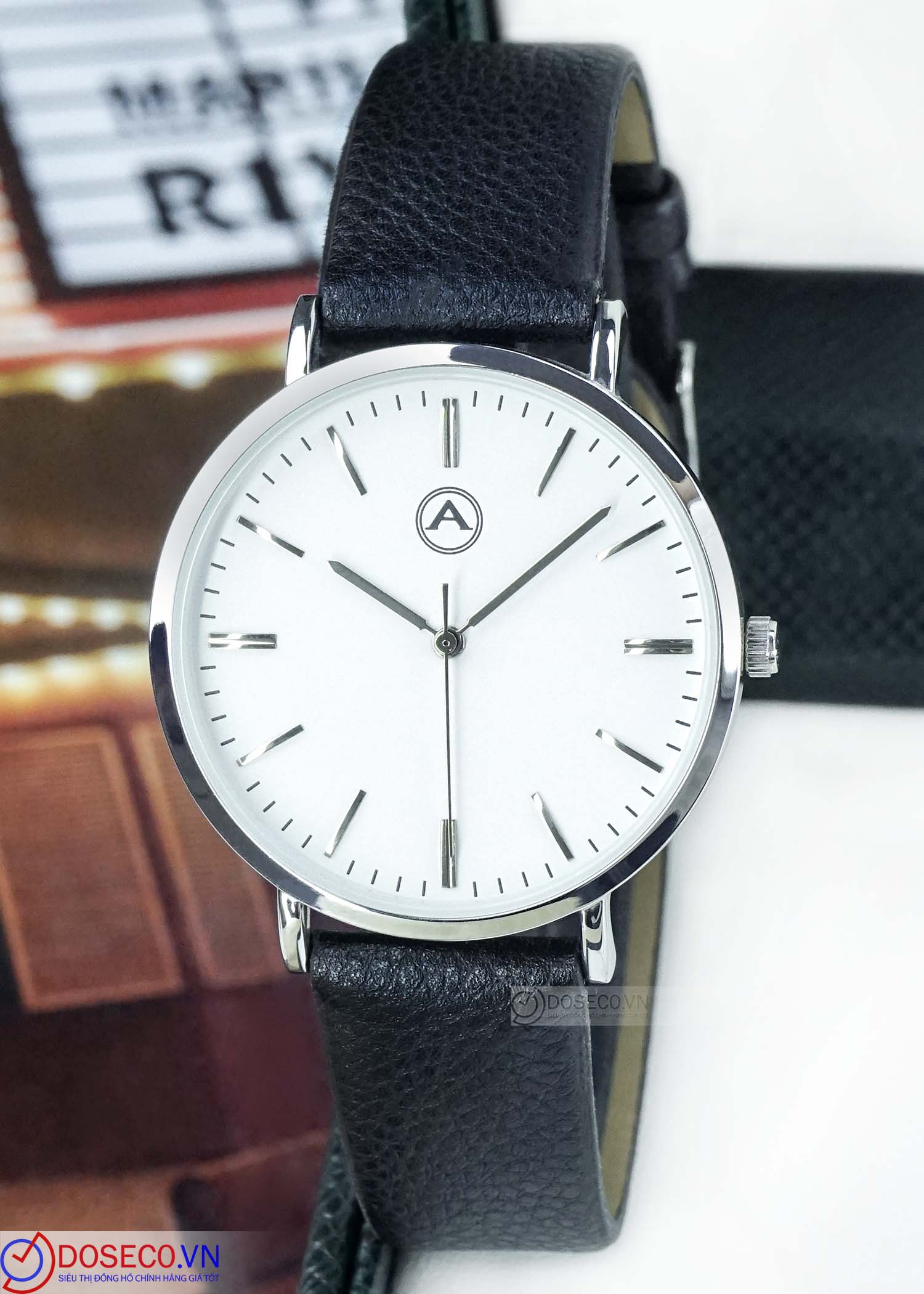 Alba by Akribos White Dial Leather Men Watch 1033SS