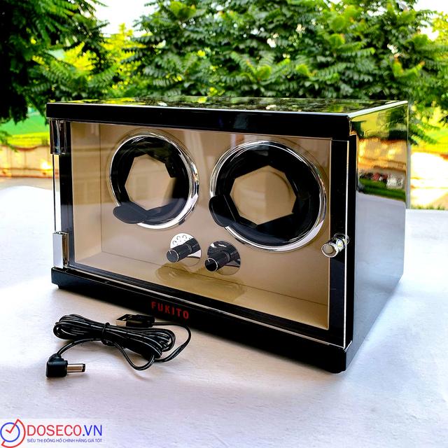 Hộp Xoay đồng hồ Fukito 2 Xoay màu đen HXF3DT2