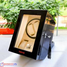 Hộp Xoay đồng hồ Fukito 2 xoay 2 tĩnh màu đen HXF4DT22