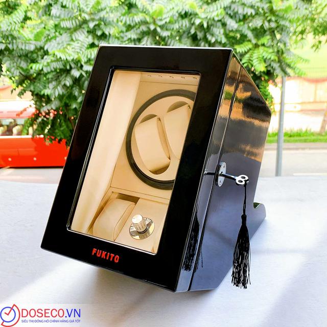 Hộp Xoay đồng hồ Fukito 2 xoay 2 tĩnh màu đen HXF4DT22