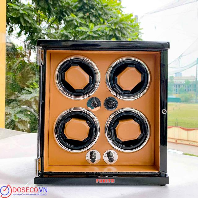 Hộp Xoay đồng hồ Fukito 4 xoay màu đen HXF3DN4