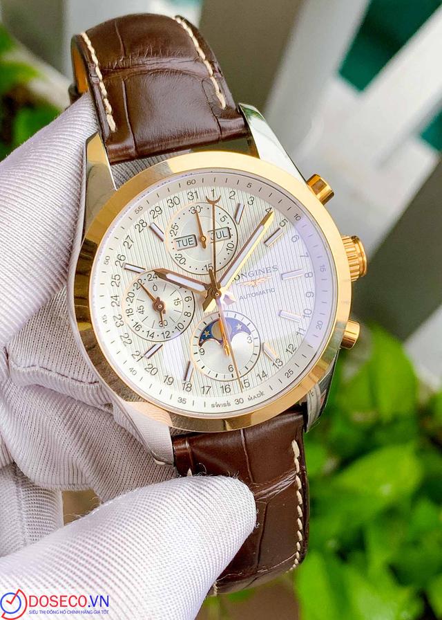 Longines Conquest Moonphase Chronograph Demi 18K L2.798.5.72.3 (L27985723 ) Like New