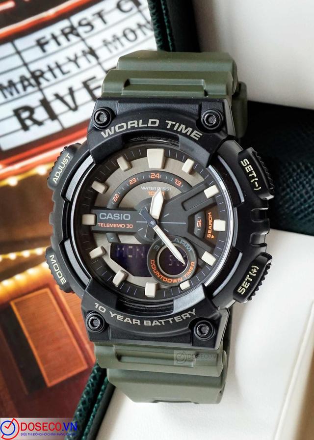 Đồng hồ Casio World Time AEQ-110W-3AVDF