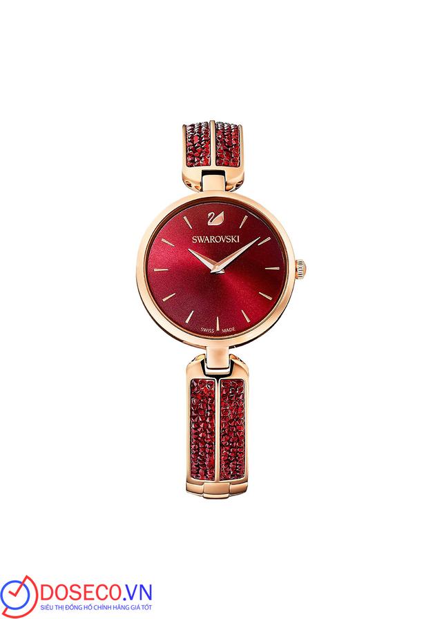 Swarovski Dream Rock - Swarovski Dream Rock Watch, Metal Bracelet, Red, Rose-gold plated 5519312