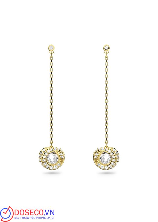 Bông tai Swarovski Generation dáng dài màu vàng - Swarovski Generation drop earrings Long, White, Gold-tone plated 5636514