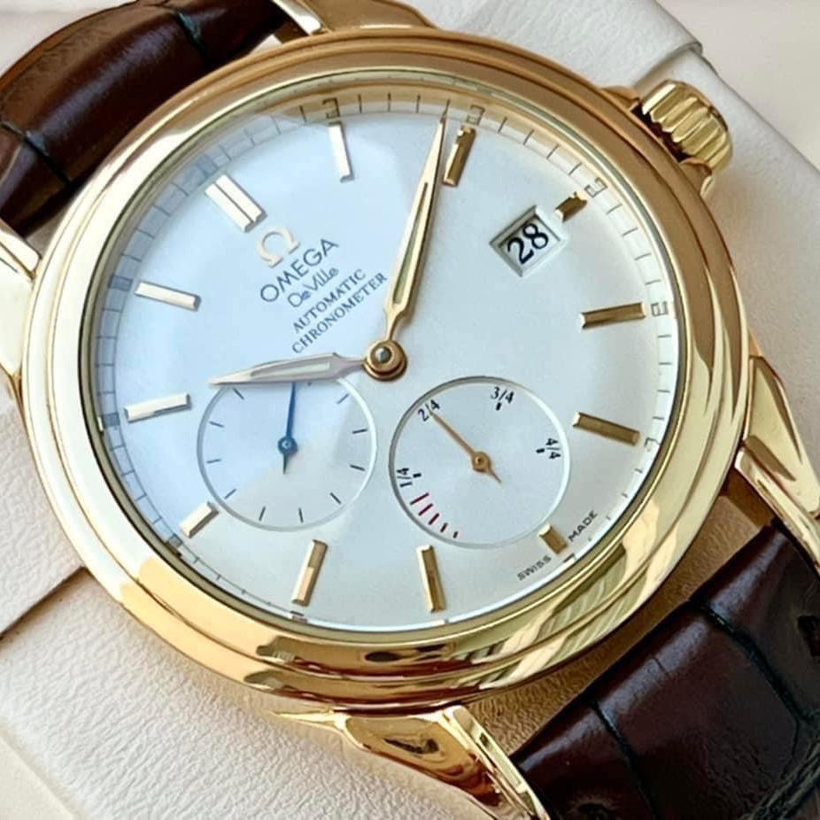 OMEGA DE VILLE CO-AXIAL POWER RESERVE WHITE DIAL 18K YELLOW GOLD 4632.31.31 (46323131) USED.jpg