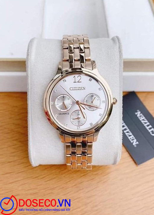 腕時計 シチズン 逆輸入 ED8183-54A Citizen Quartz Gold-Tone Bracelet Silver Dial, Rose Gold-Tone : [シチズン]CITIZEN 腕時計 ECO-DRIVE シグネチャー エコ