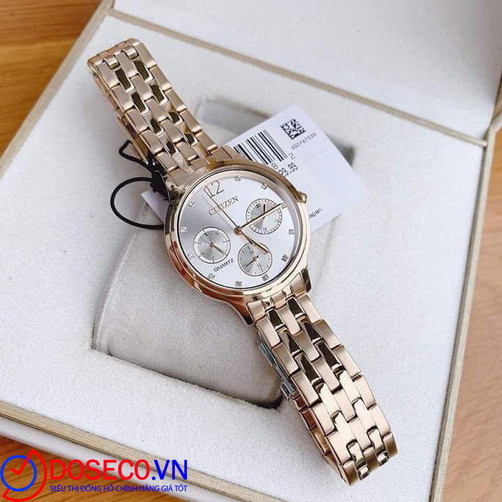 腕時計 シチズン 逆輸入 ED8183-54A Citizen Quartz Gold-Tone Bracelet Silver Dial, Rose Gold-Tone : [シチズン]CITIZEN 腕時計 ECO-DRIVE シグネチャー エコ