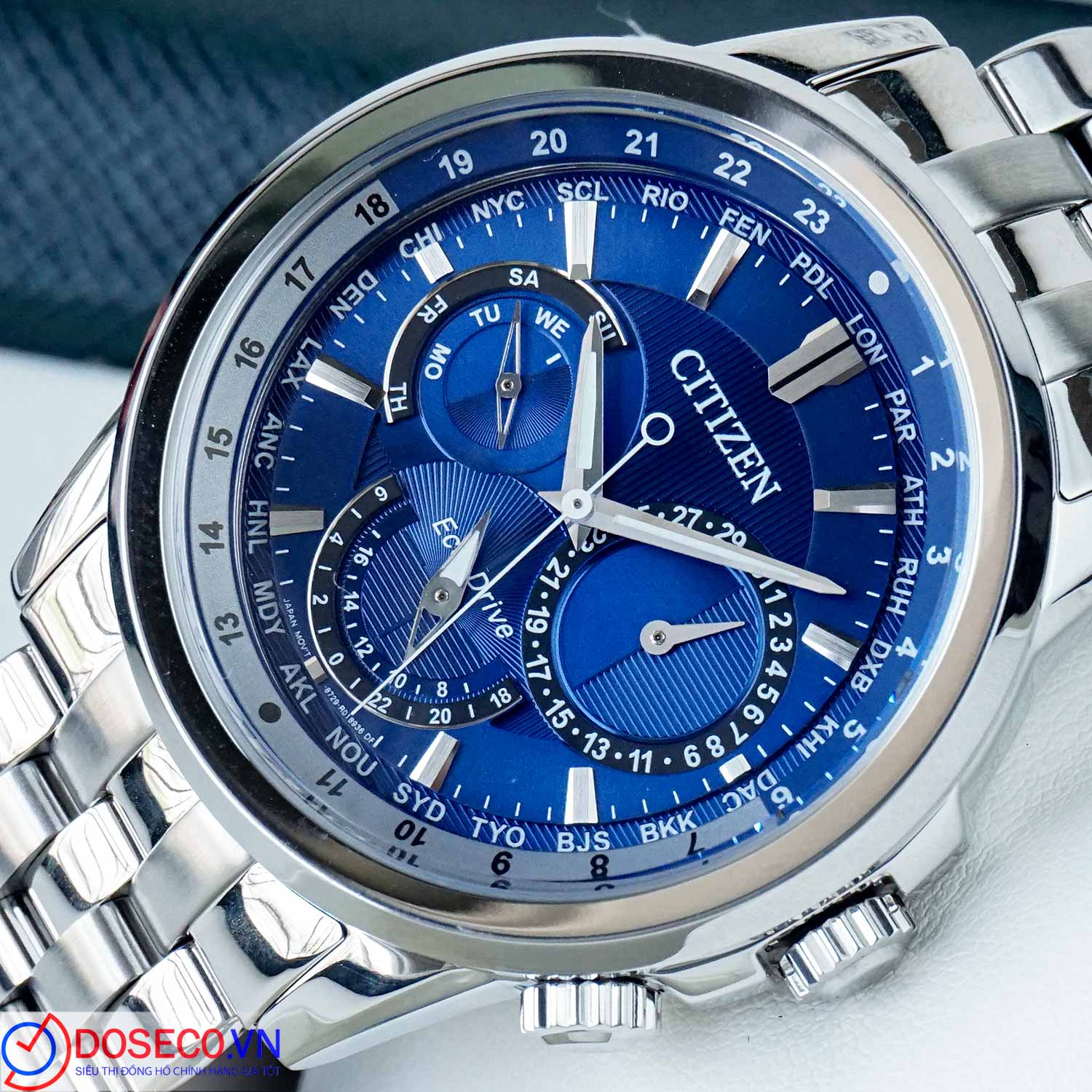 Citizen BU2021-51L Reloj Eco-Drive Para Hombre Con Calendario Y Cronografo %7c Navy Silver 1001214354