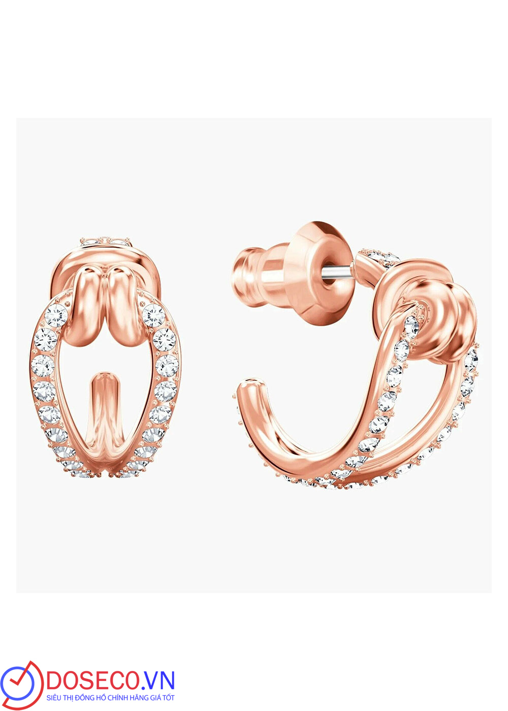 Bông tai Swarovski Lifelong màu vàng hồng- Swarovski Lifelong Hoop